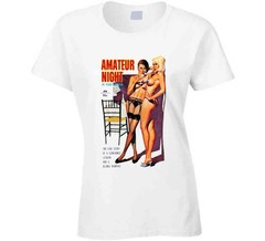 Amateur Night Strippers Burlesque Tee White Retro Vintage T-shirt Adults Only
