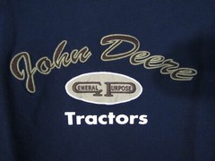 John Deere General Purpose Tractors Embroidered Navy Long Sleeve T-Shirt Men M