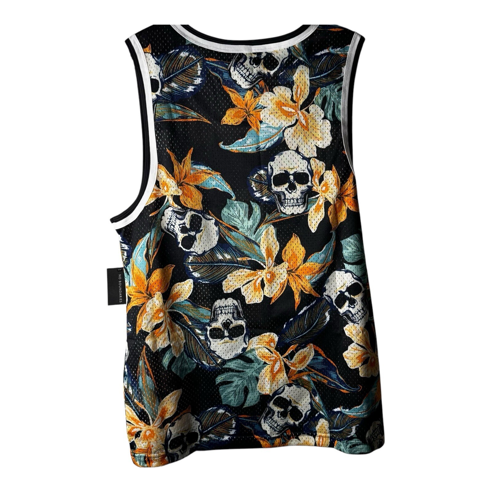 No Boundaries Mesh Tank Size Large(42-44) Skulls & Flowers NEW gallery