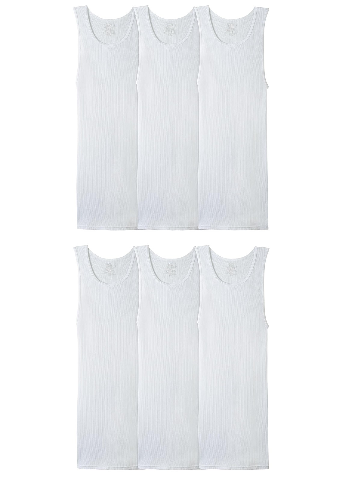 Fruit of the Loom mens Tagfree Tank Ashirt Underwear, 6 Pack White, XLarge US