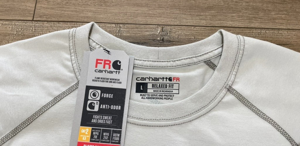 Carhartt Force FR Mens L Short Sleeve Work T-Shirt Flame Resistant Gale Gray gallery