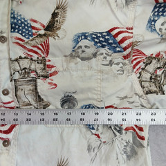 Red Head Men’s Large Patriotic Button Up Shirt American Eagle Liberty Cotton