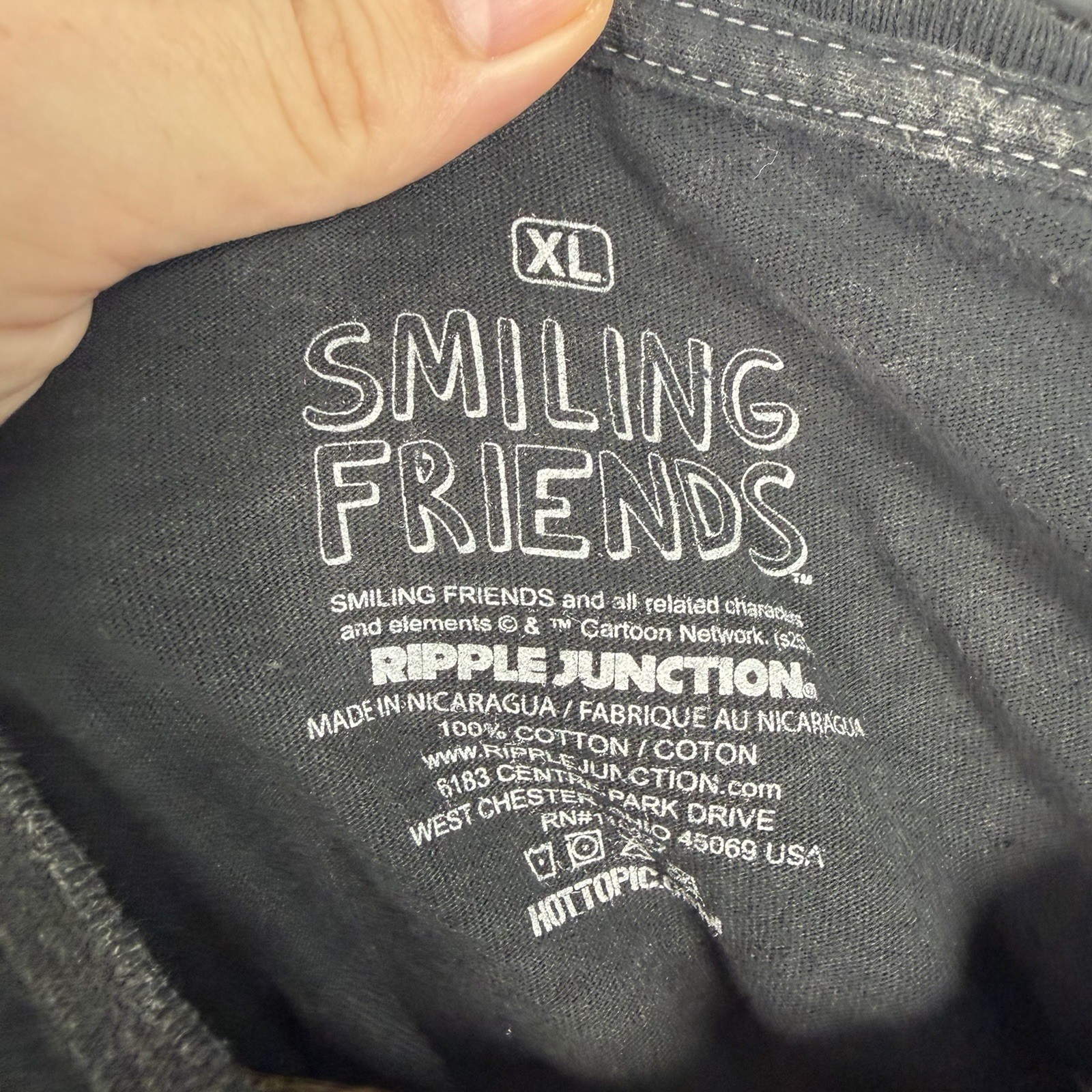 Smiling Friends Charlie Two Sided T Shirt Men Size XL Black Distressed Graphic gallery