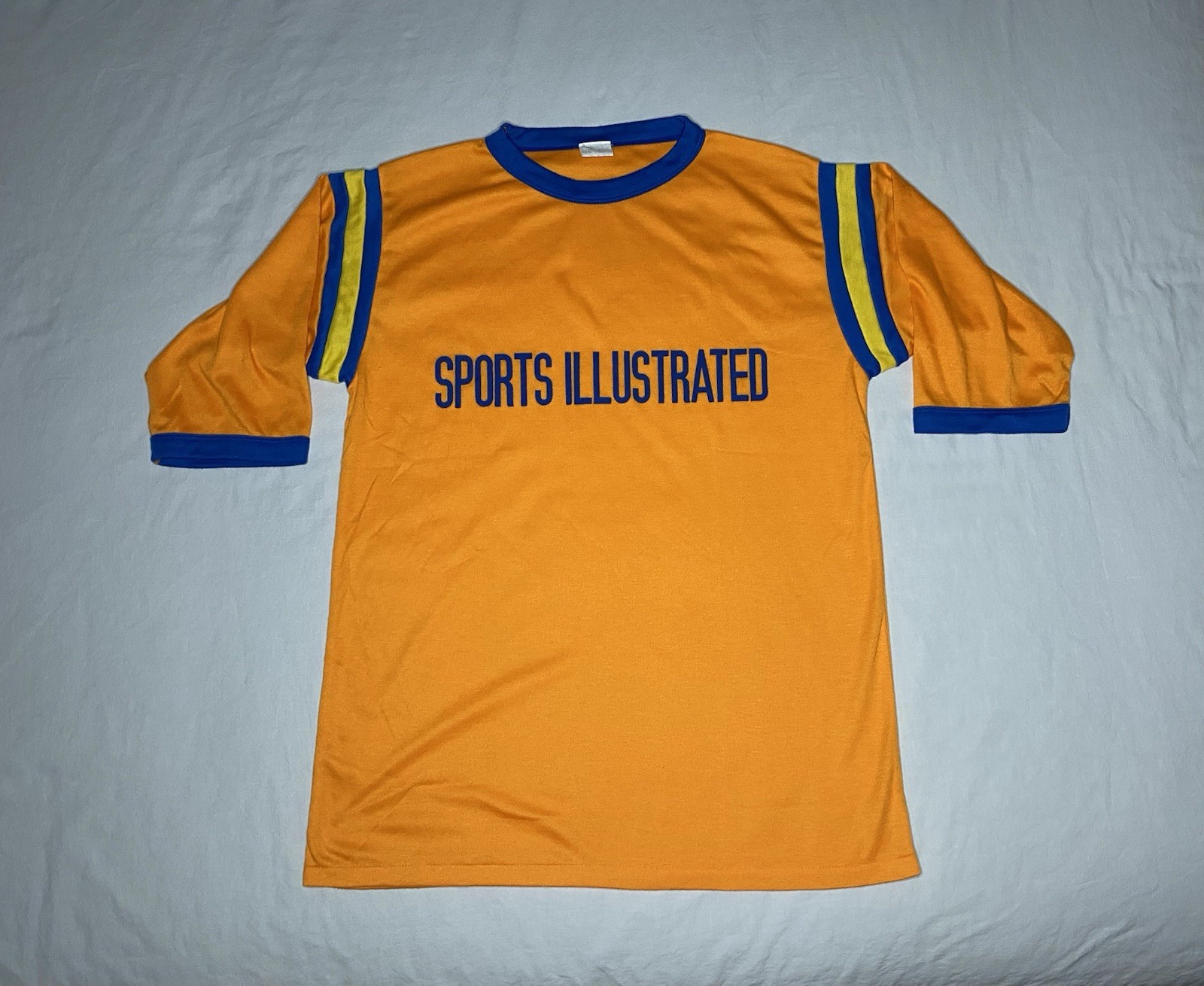 1970’s Sports illustrated Raglan Ringer Tee XL Orange Blue Vintage Retro gallery