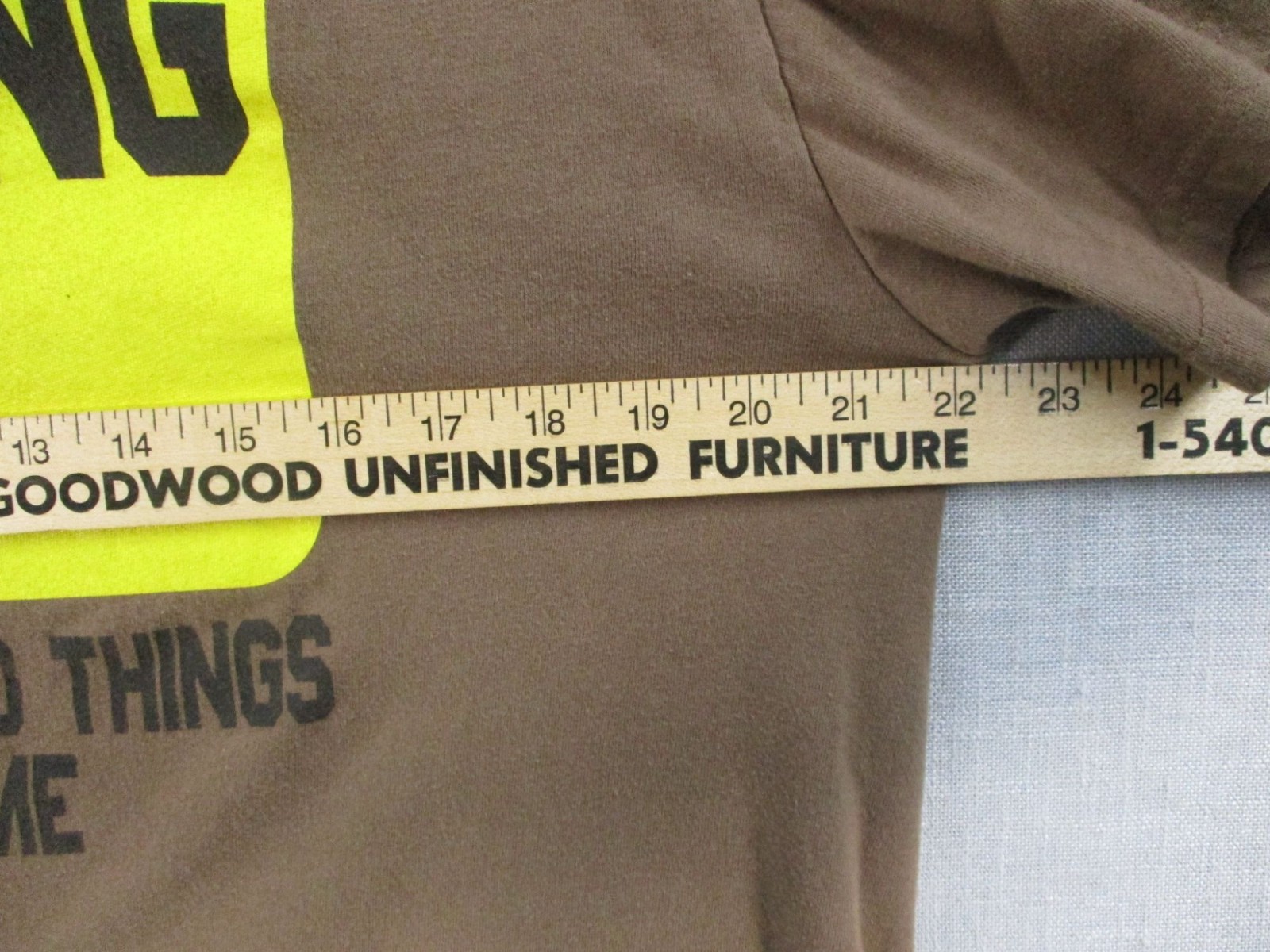 Warning Graphic Brown T-Shirt Might Do Stupid Things At Any Time Mens Size M gallery
