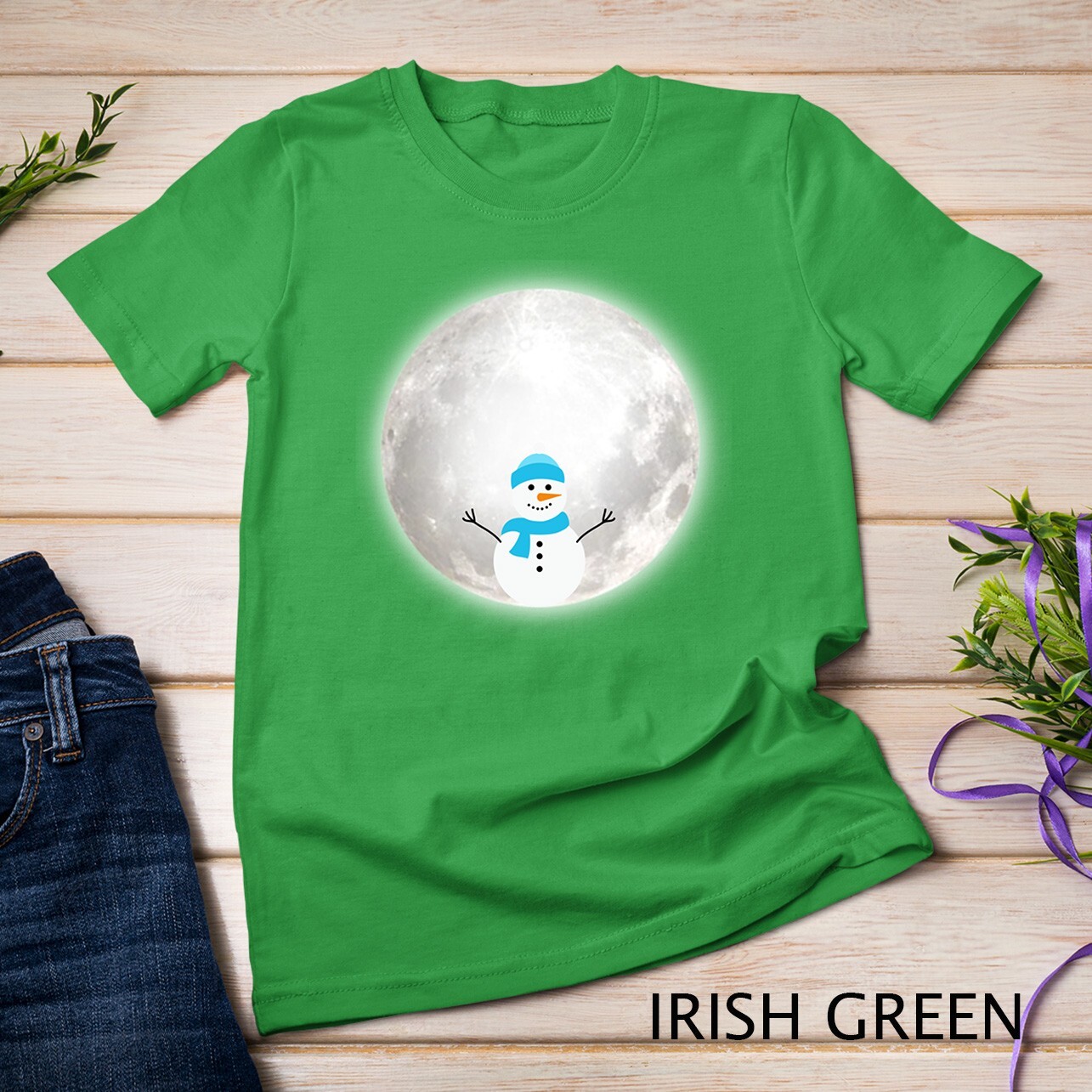 Snow Moon Snowmoon Snowman Unisex T-shirt gallery