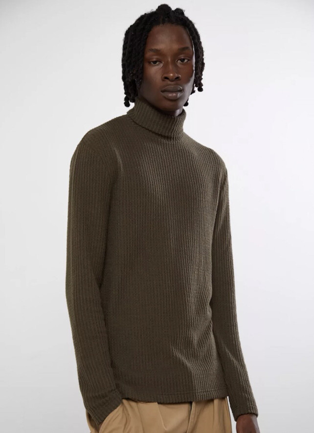 Joseph Waffle Turtleneck S-XL Mens Ivory Black Long Sleeve Standard Cloth New gallery