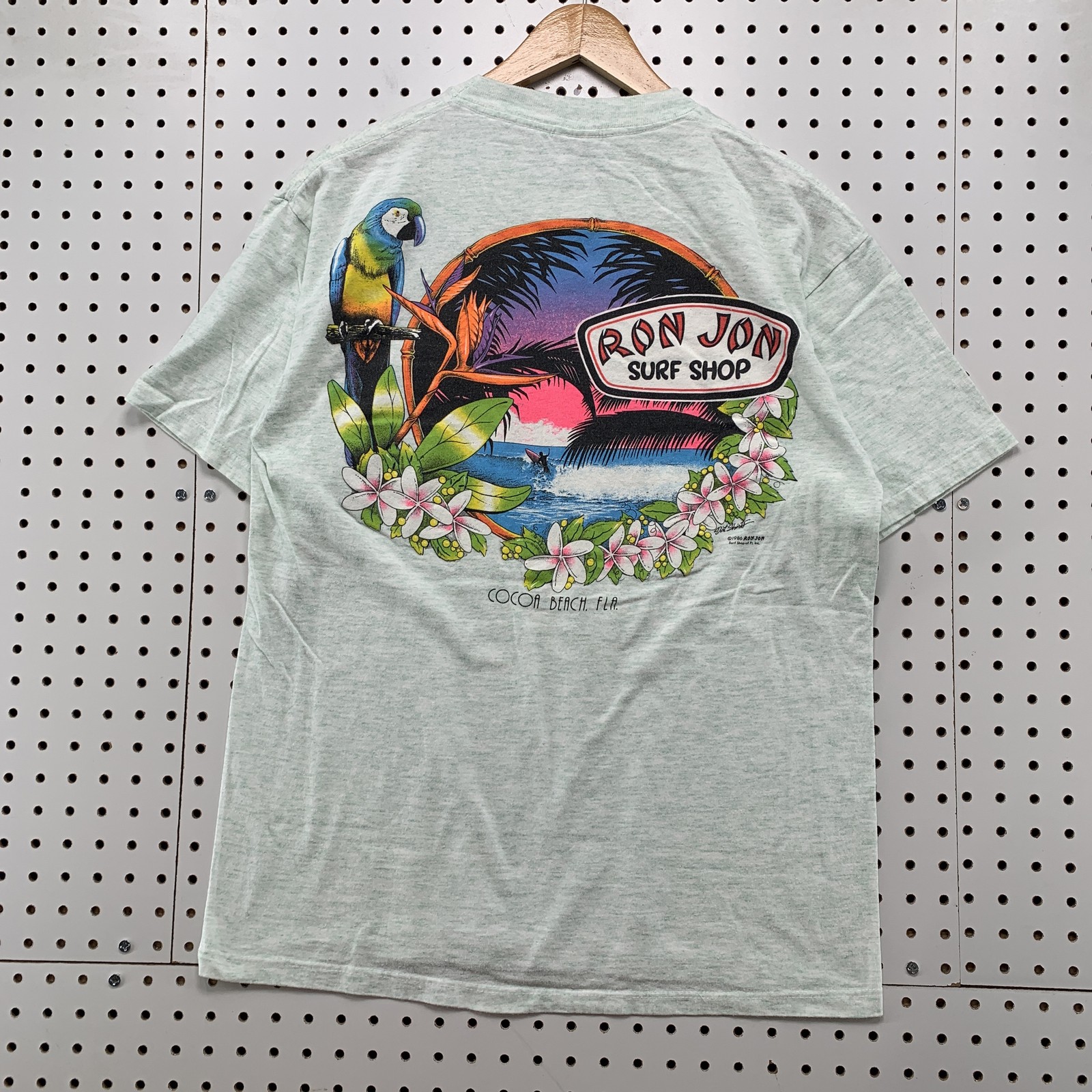 Vintage 80s Ron Jon Surf Shop Cal Cru Shirt Mens L Single Stitch Cocoa Beach USA gallery