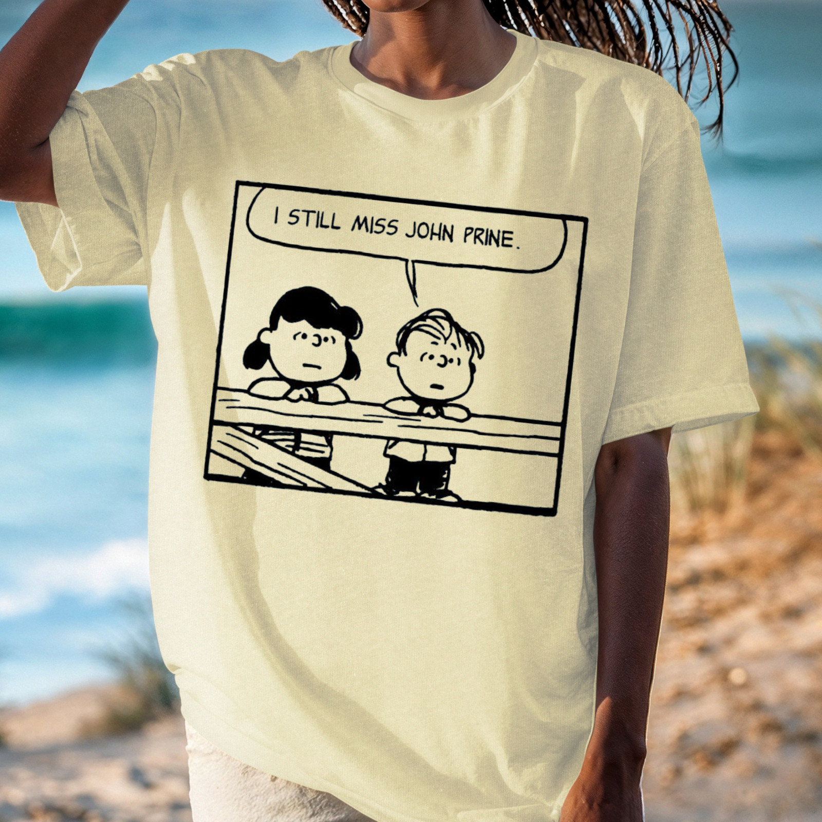 I Still Miss John Prine T-Shirt | Peanuts Style Comic Tee, Music Lover Shirt gallery