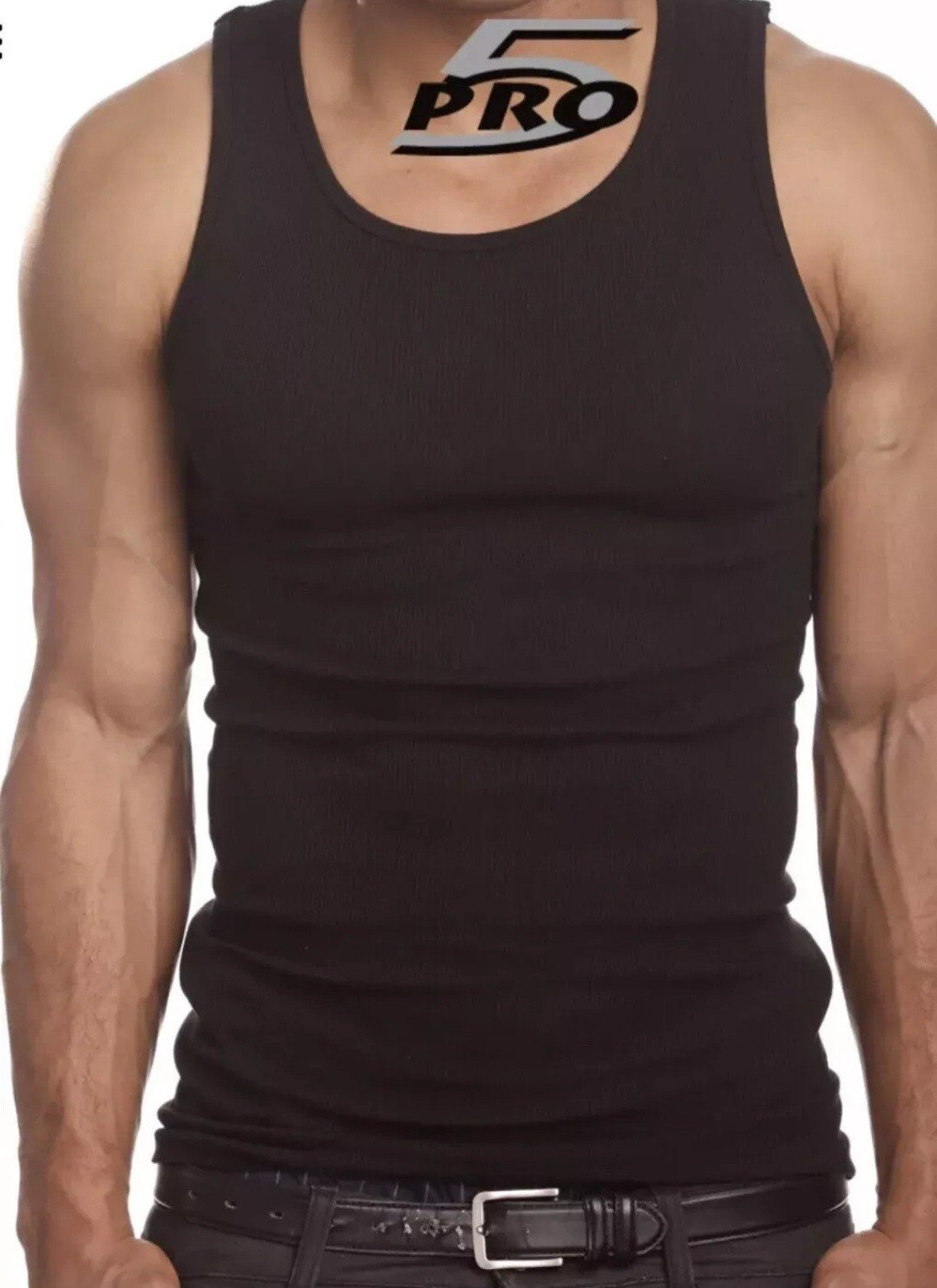 6-PACK PRO 5 MENS A-SHIRTS COTTON UNDER SHIRT WIFE BEATER S-5XL gallery