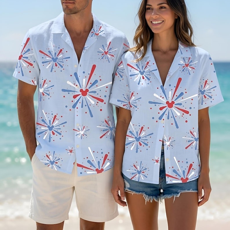 Mickey Mouse Fireworks Happy 4th Of July 250 Years Of America Hawaiian Shirt gallery