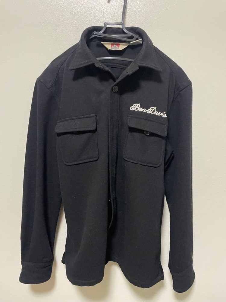 BEN DAVIS Wool Long Sleeve Shirt L Size Vintage Japan