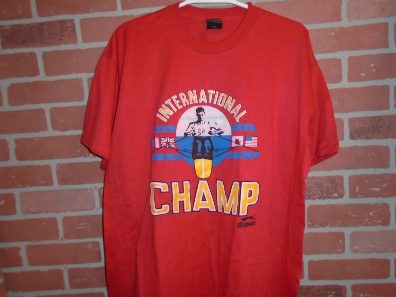 SLAZENGER VINTAGE 1980S ROWING INTERNATIONAL CHAMP MENS TSHIRT SIZE LARGE gallery