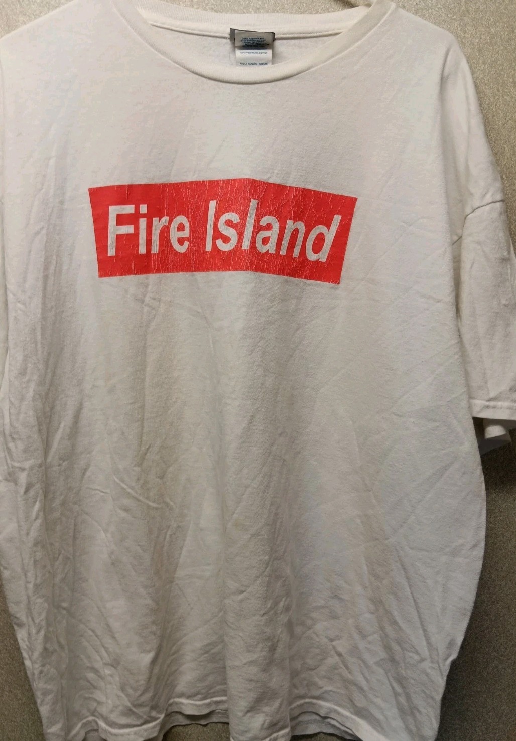 Vintage Fire Island Classic Graphic T-Shirt Interest White Men 2XL Single Stitch gallery