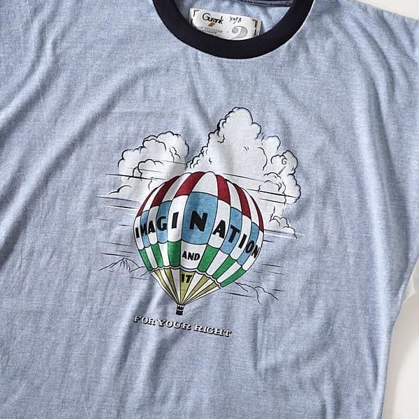Gurank Balloon T Shirt Size M Blue Graphic Design two-tone color scheme USED gallery