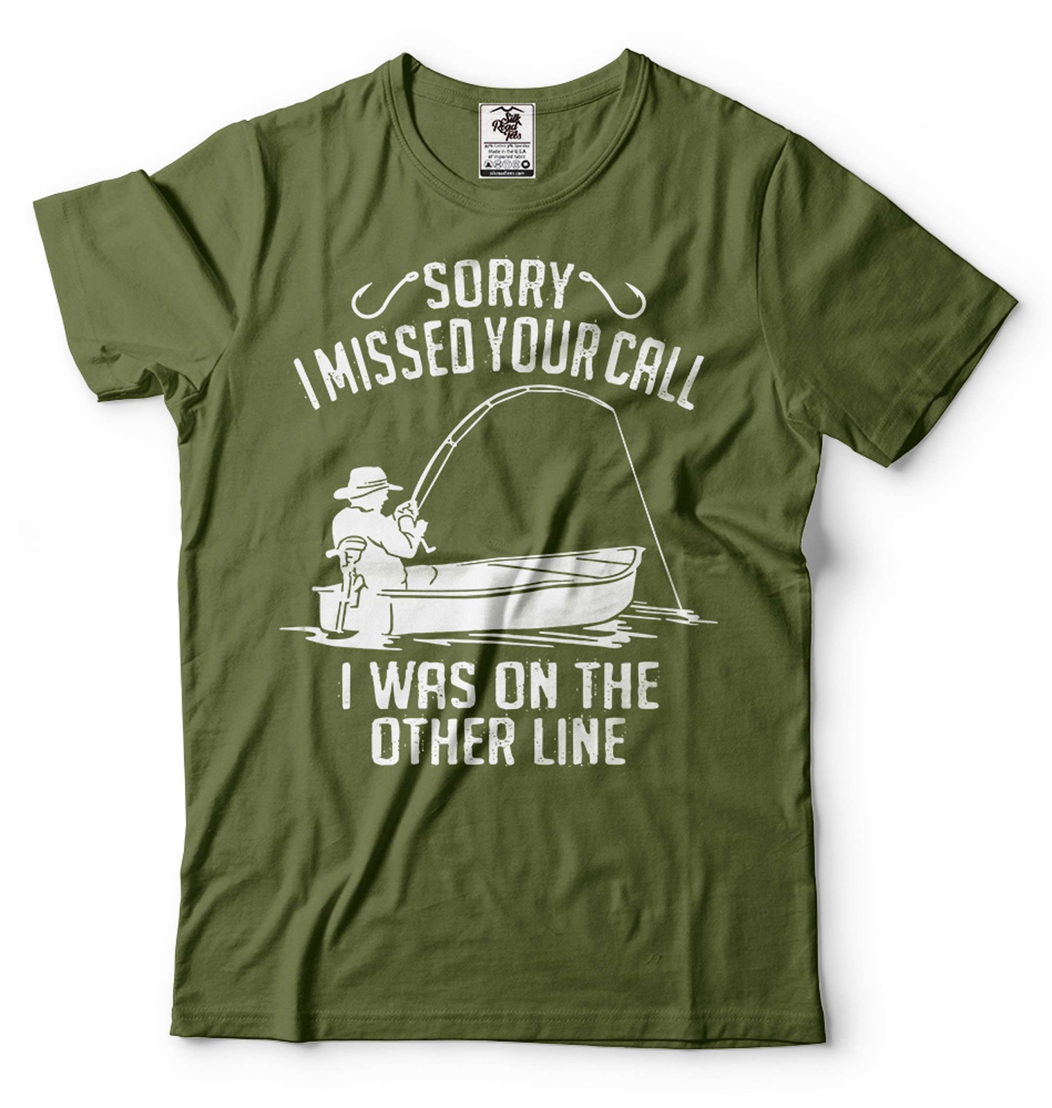 Men's Fishing Shirt Funny Fishing Tee Sorry I Missed Your Call Shirt Fishing Tee gallery