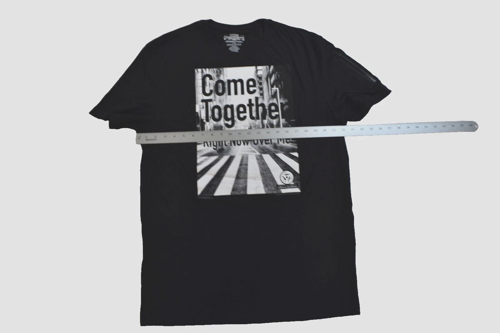 Lyrics By Lennon & McCartney Mens Come Together Zipper Pocket Black Shirt New XL gallery