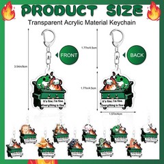 Dumpster Fire Response Team Gift 50 PCS, Emotional Support Acrylic Keychain Vet
