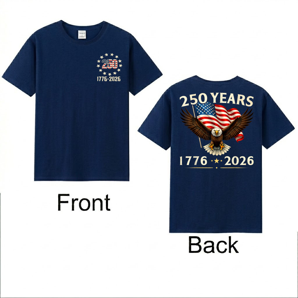 250 Anniversary USA Patriotic Eagle 250th 4th of July 2026 2 SIDE T-Shirt gallery