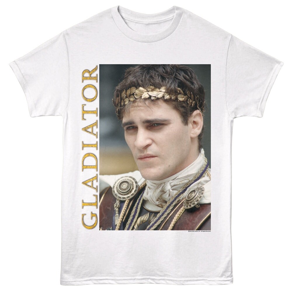 GLADIATOR Movie T-Shirt MAXIMUS COMMODUS PORTRAIT Official White Cotton Merch
