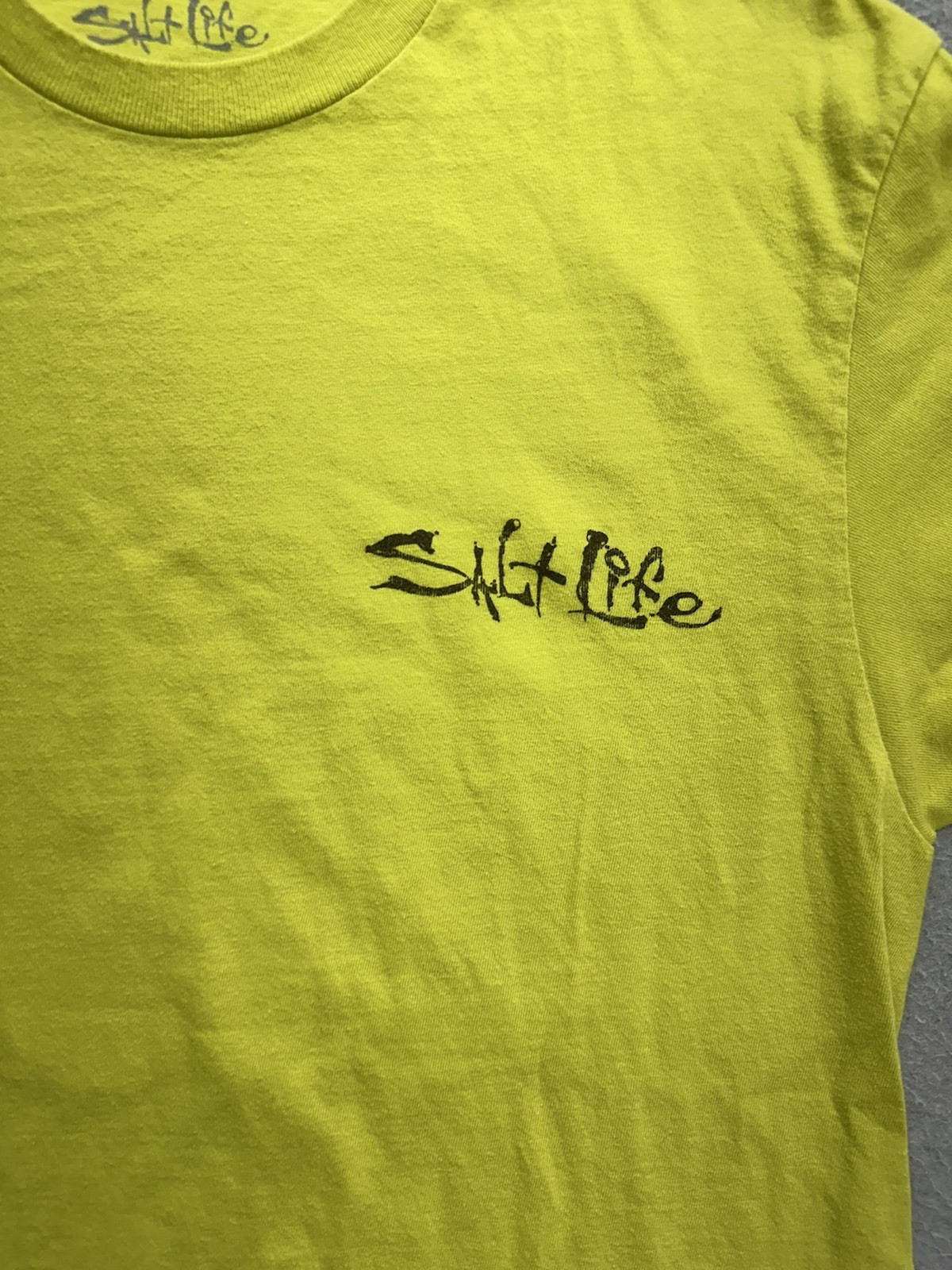 Salt Life Fishing Graphic T Shirt Short Sleeve Adult M Safety Yellow gallery