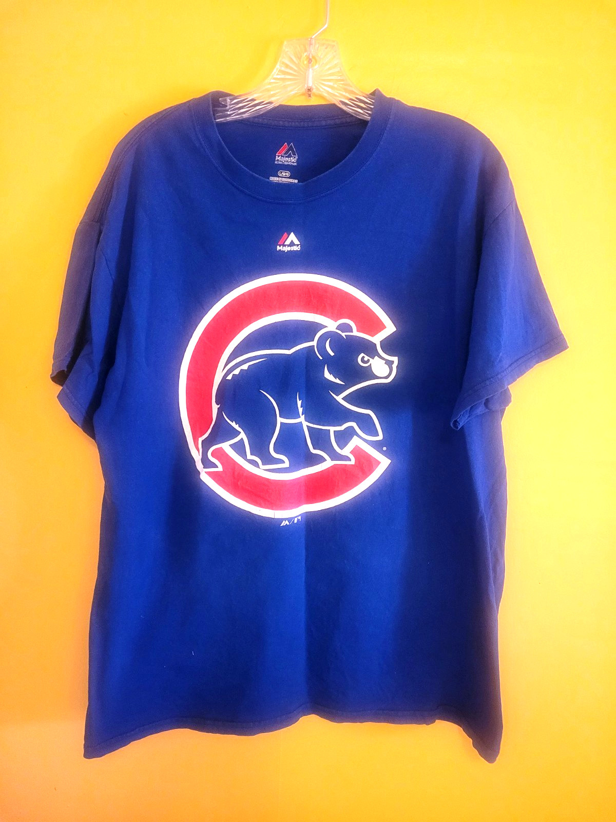 Chicago Cubs Baseball Majestic T Shirt Large Blue White Red NOS Free Shipping gallery