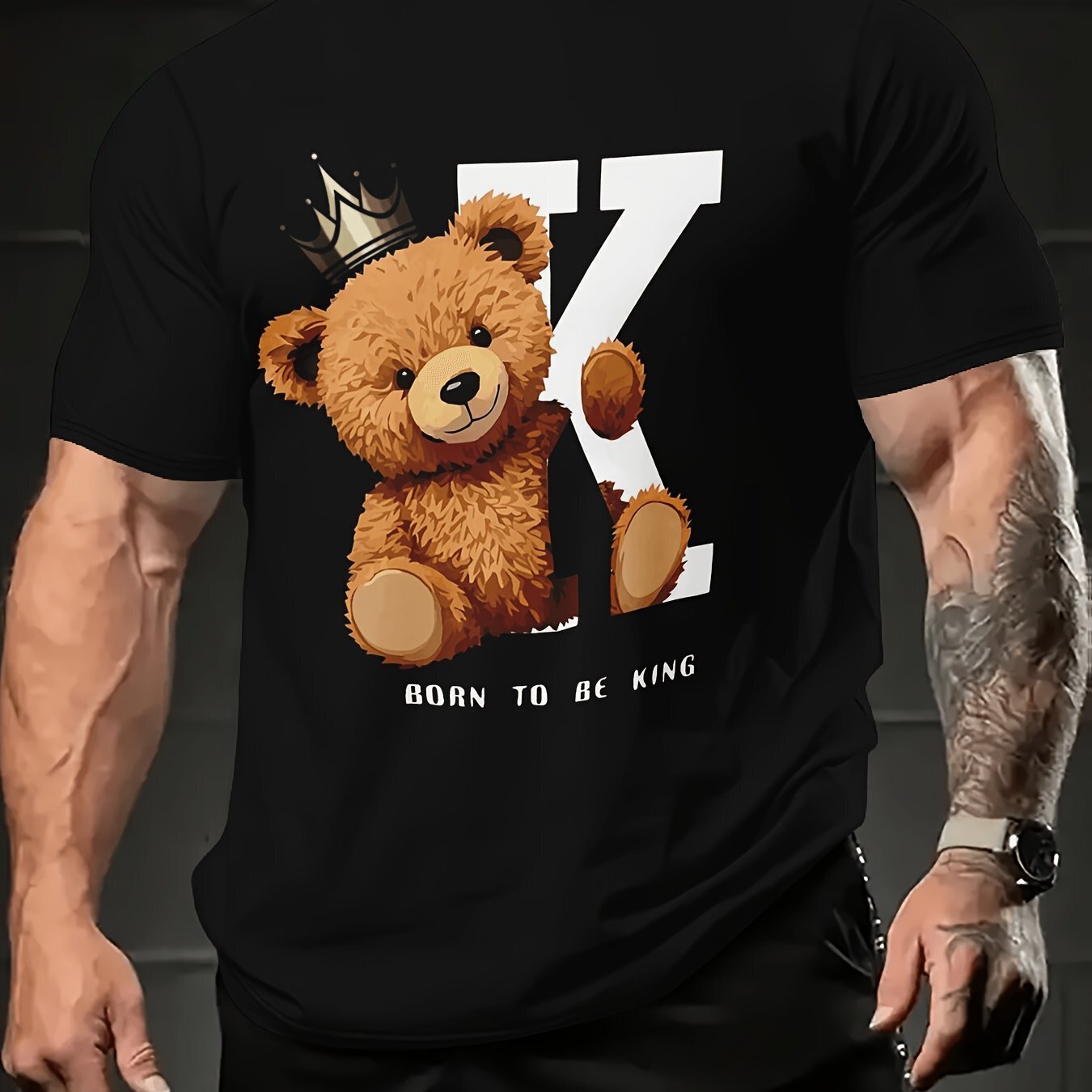 2024 Summer Trendy Men's T-shirt - Cool Bear Pattern, Soft Polyester Fiber, Roun gallery