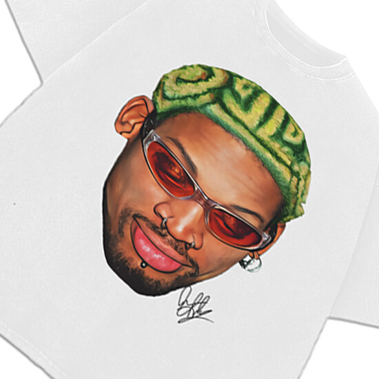 Dennis Rodman Zig Zag Green Hair Rodzilla Hollywood 90's Vintage Design T-Shirt gallery
