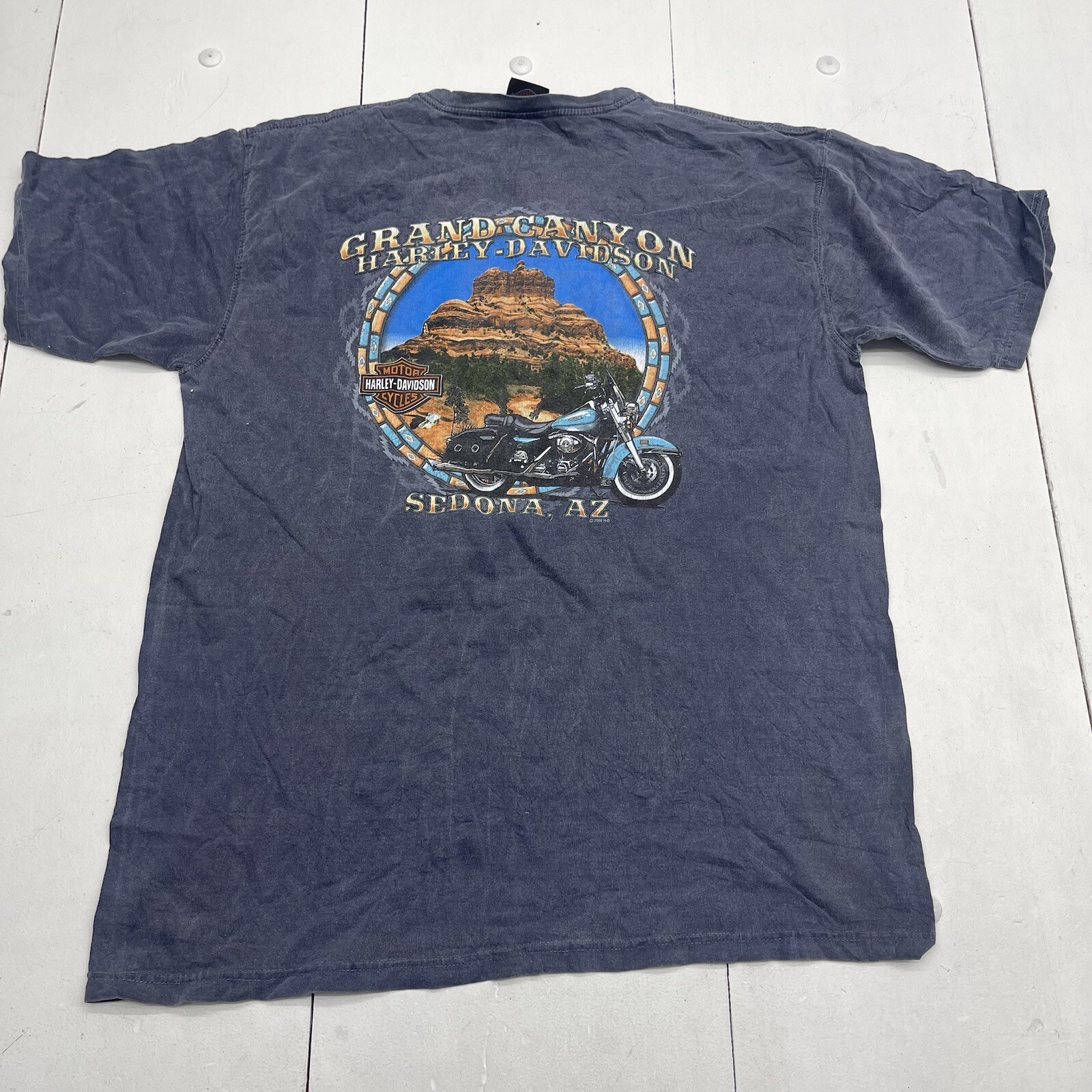 Harley Davidson Grand Canyon Sedona AZ Blue T Shirt Mens Size Large gallery