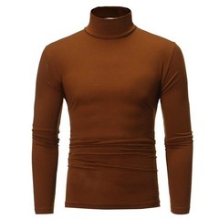 Mens Turtleneck Basic Pullover Long Sleeve Jumper Top Casual Slim Fit T-Shirt**