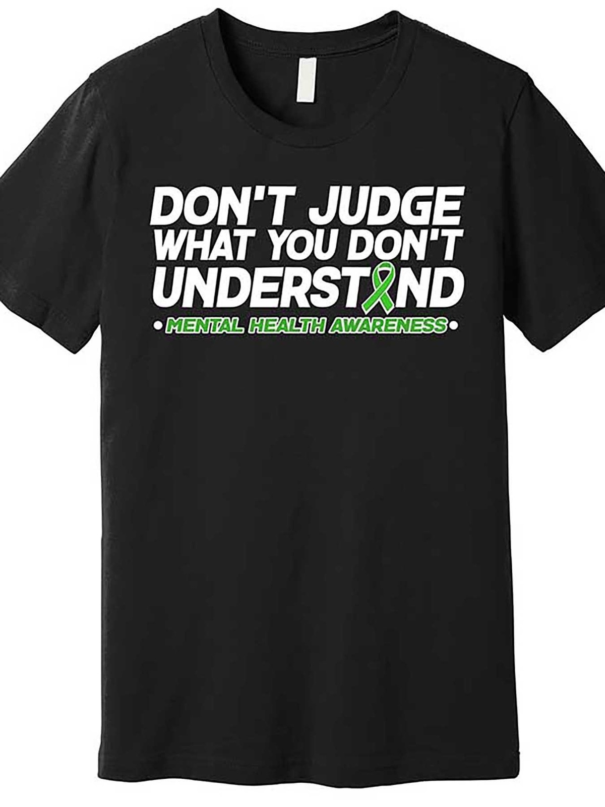 Men's Mental Health Awareness T Shirt 180g 100% Cotton Green Ribbon gallery