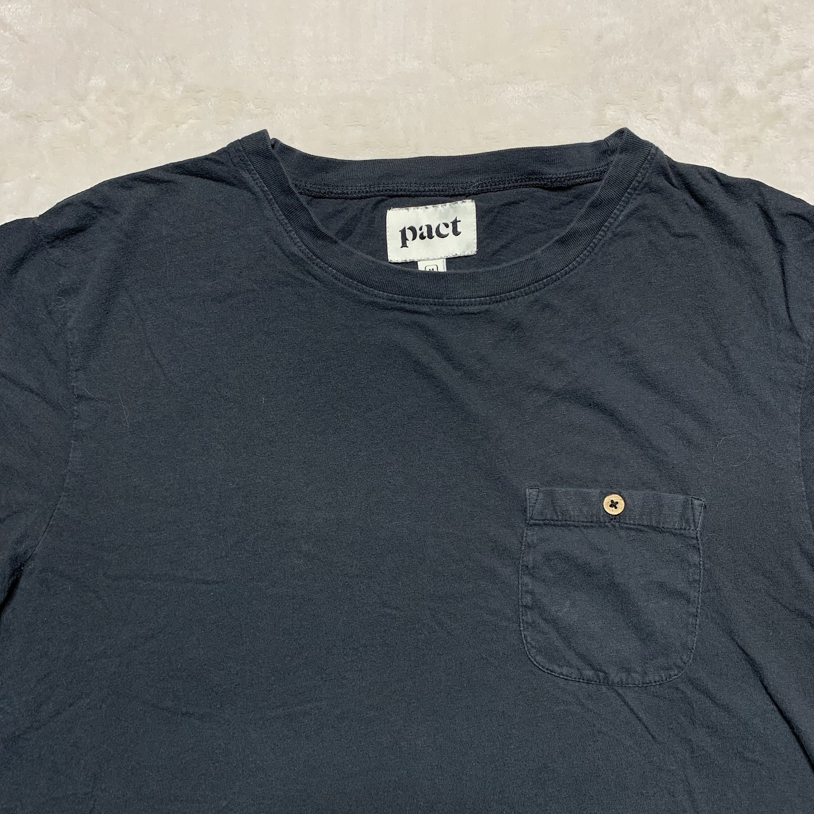 Pact Pocket T Shirt Mens M Black Organic Cotton Linen Thin Sustainable gallery