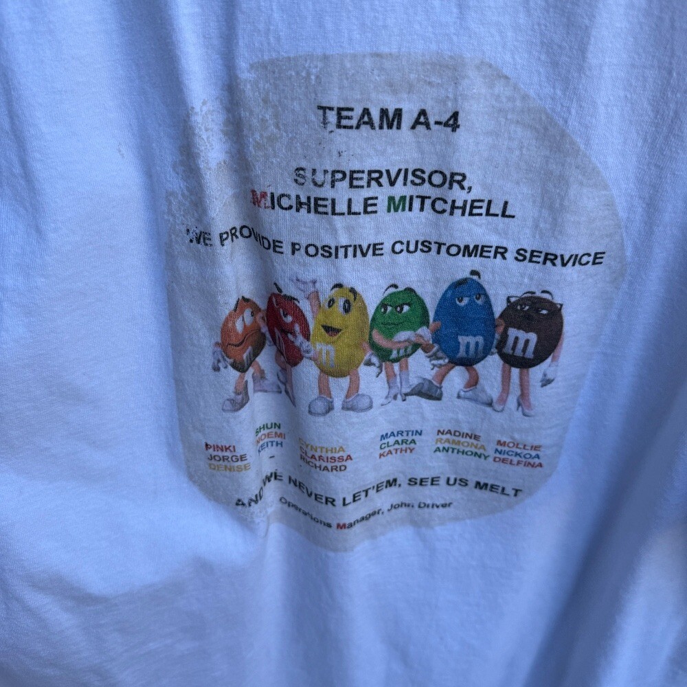 Vintage Pro Athletic M&M's Graphic White Tee Size 3X gallery
