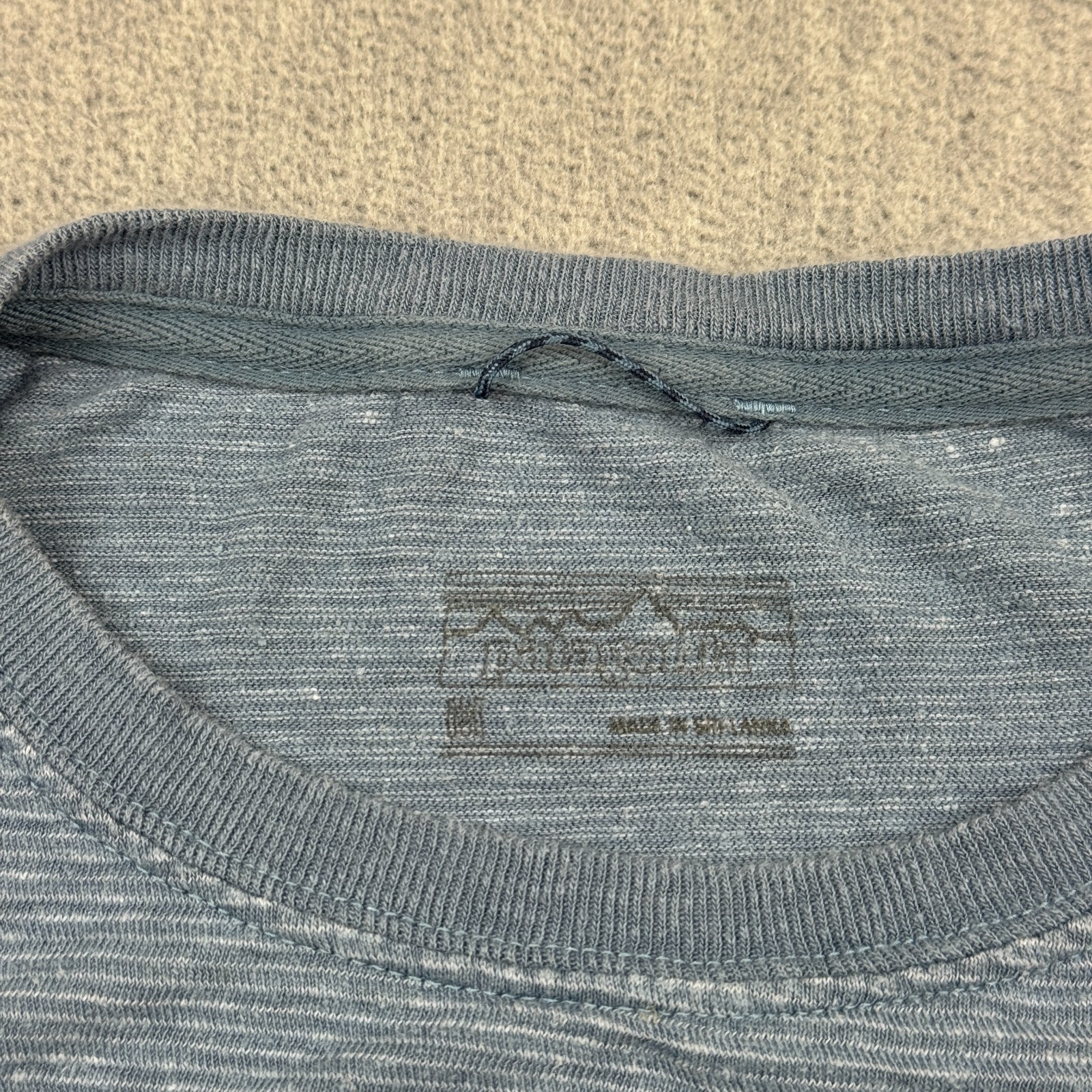 Patagonia Shirt Medium Blue Pocket Tee Striped Short Sleeve Casual Cotton 52600 gallery