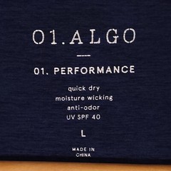 01.Algo Performance Men’s L Blue Activewear T-Shirt SPF 40 Quick Dry Anti Odor