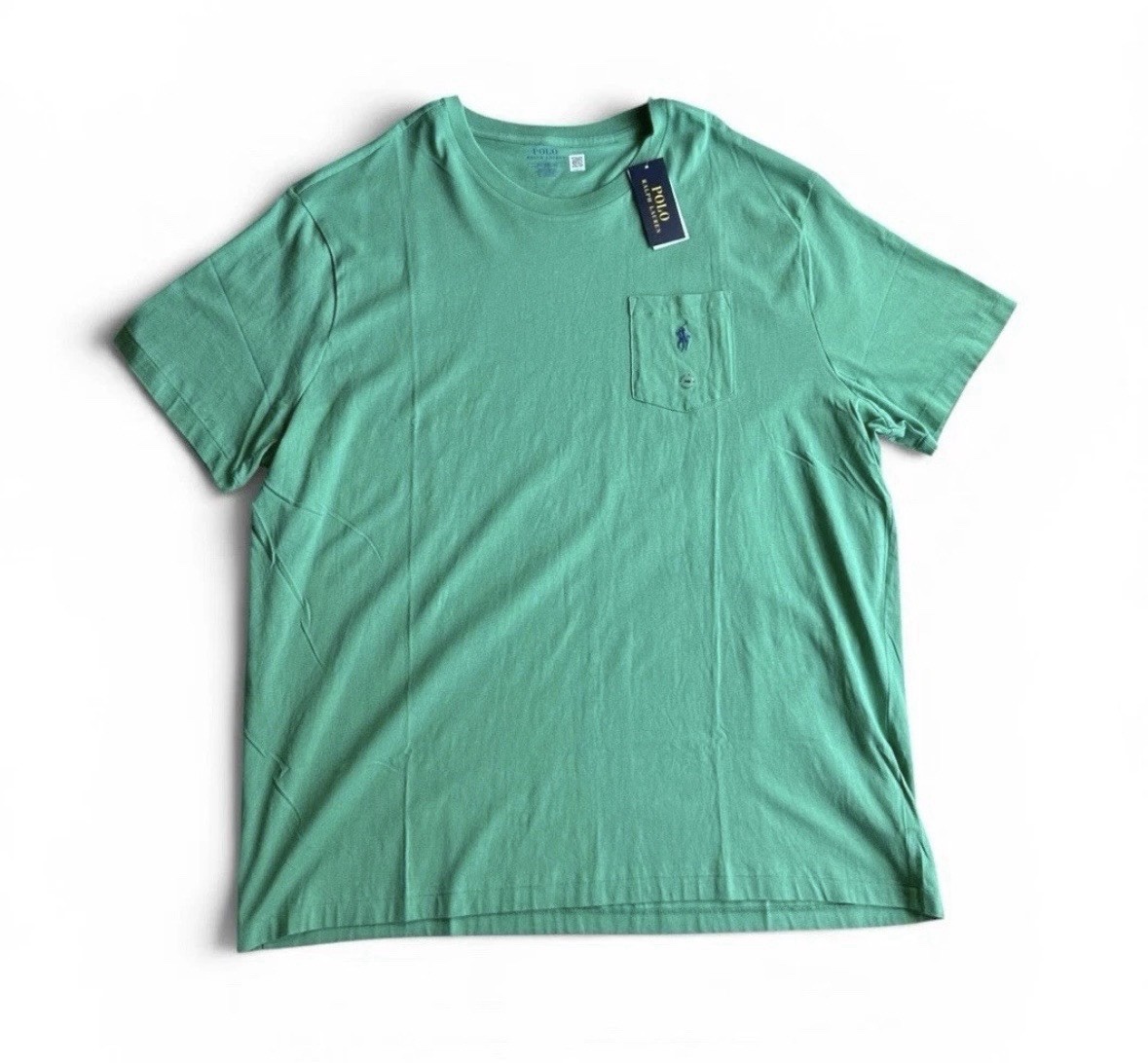 Polo Ralph Lauren Big & Tall Green Crew-Neck Pocket Shirt Men’s Size 5XB gallery