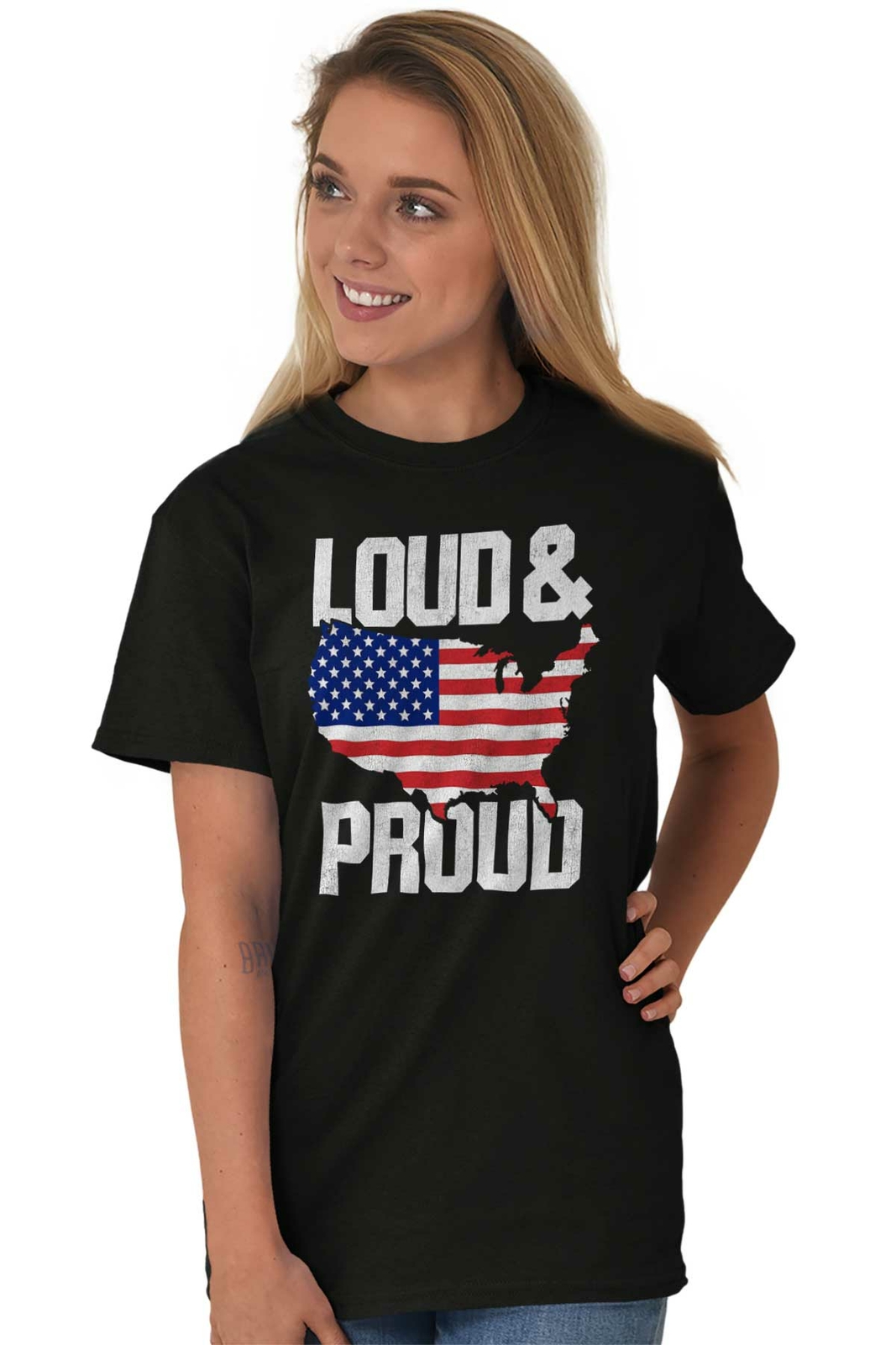 Loud And Proud America USA Made In The USA Adult Short Sleeve Crewneck Tee gallery