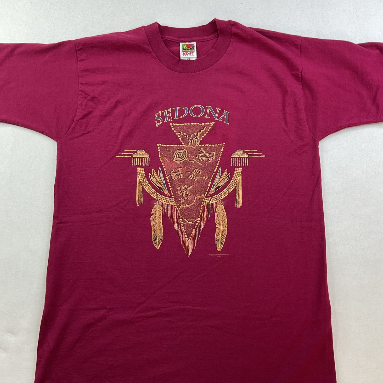 Vintage Sedona Arizona T-Shirt Men Sz L Aztec Southwestern Graphic Tee 90s Crew gallery