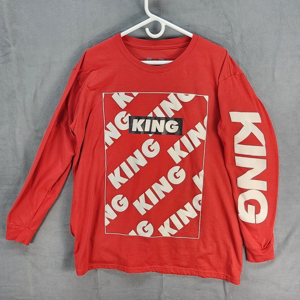 Bailey Apparel King Big Logo Spell Out T-shirt XL Red White Graphic **Spots