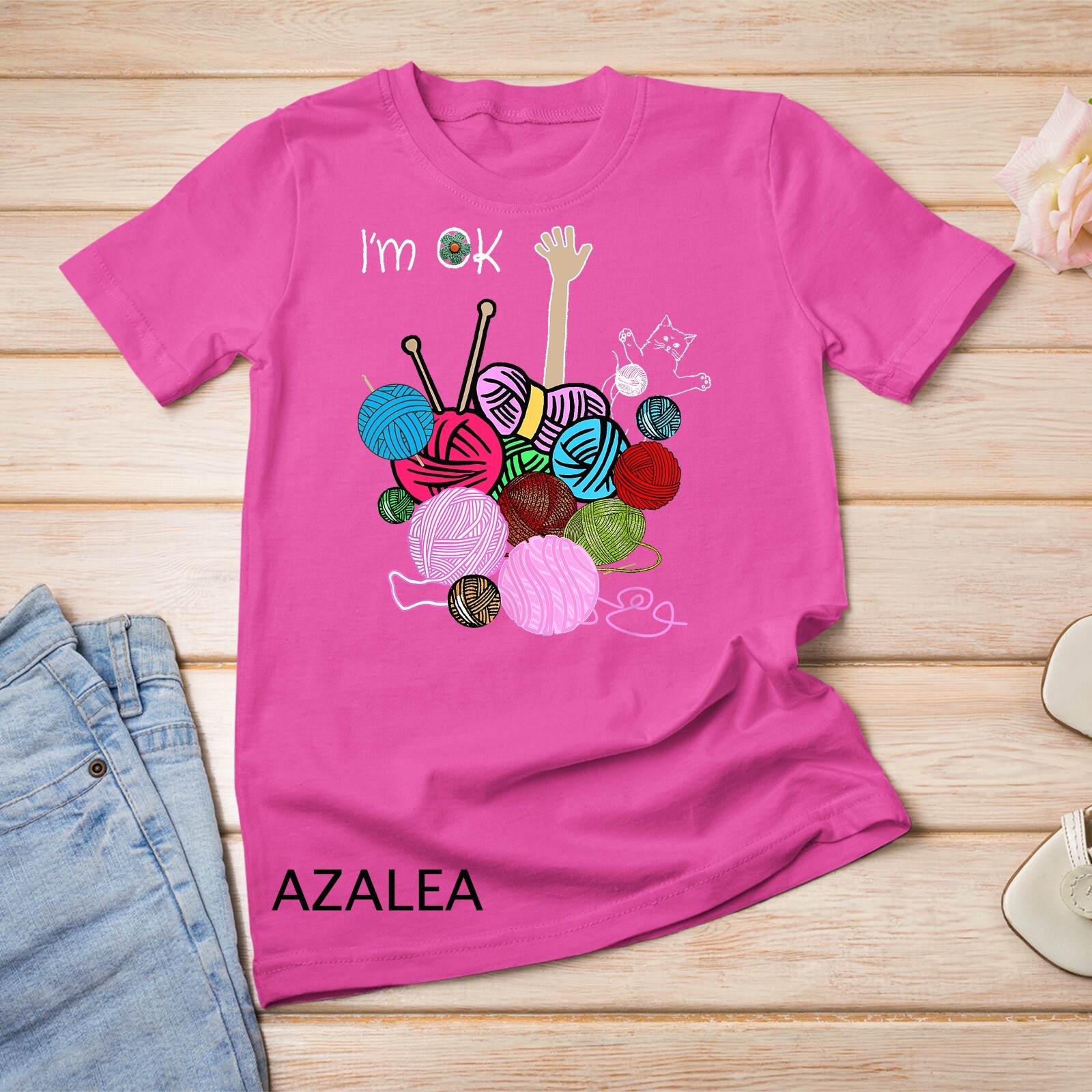 I'm Ok Crochet And Knitting Funny Crocheting T-Shirt Unisex T-shirt gallery