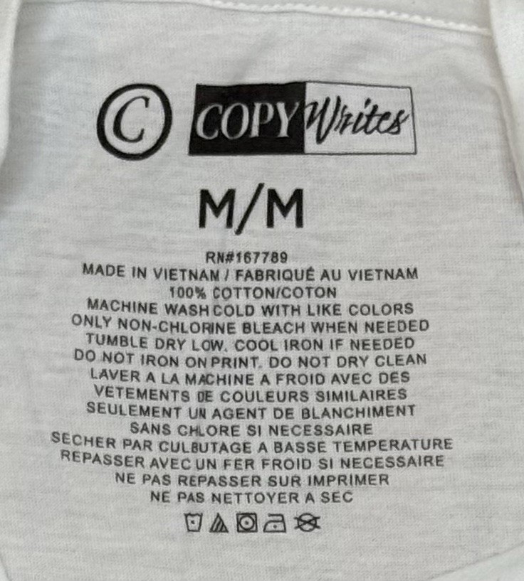 Copy Writes Art Fashion Music White T-Shirt Size Medium gallery