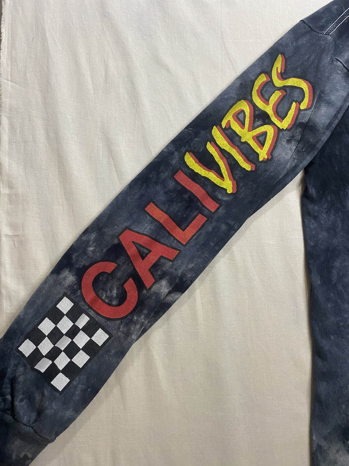 California Vibes Long Sleeve Black Tie Dye Crew Neck T-shirt Size In Description gallery