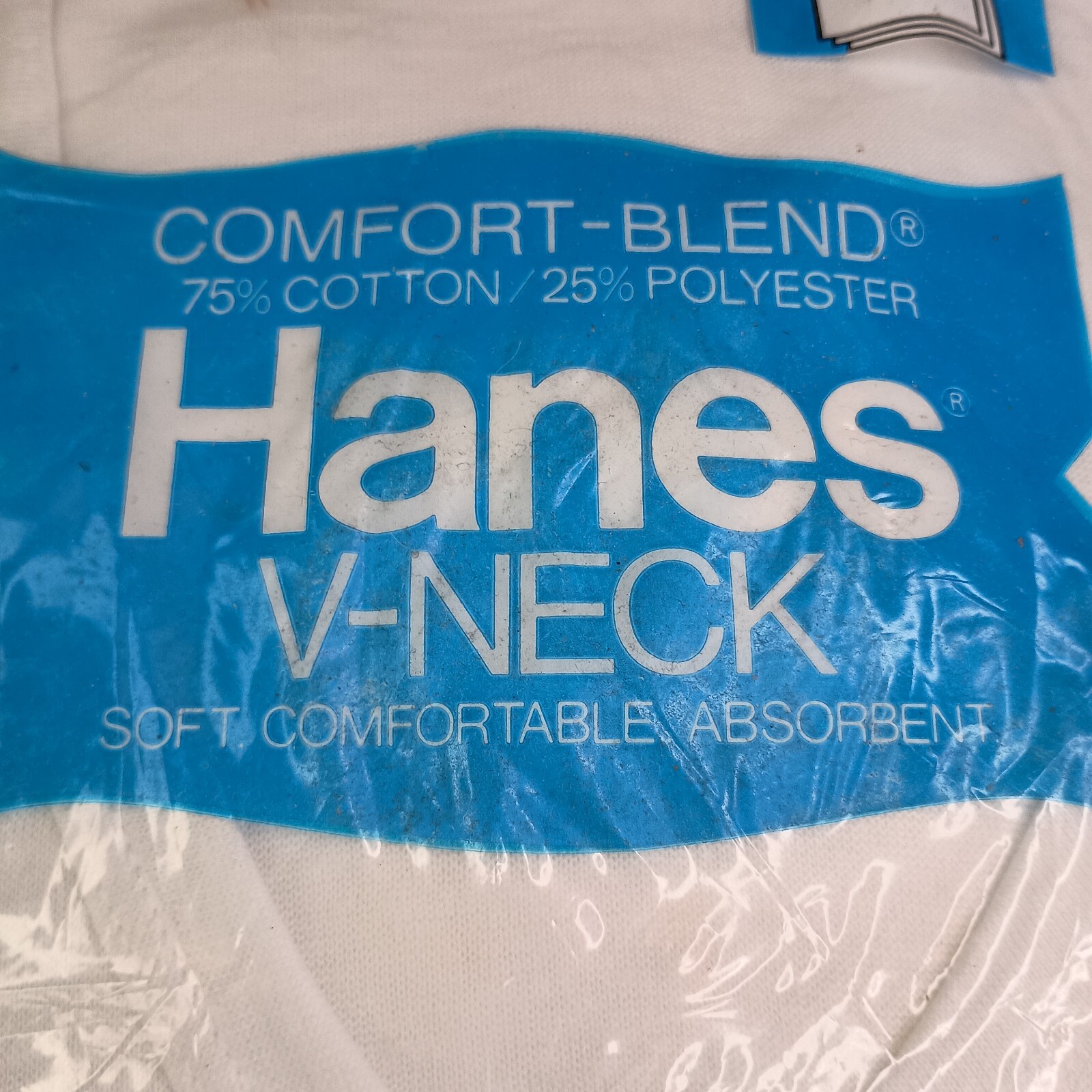 Hanes Vintage Comfort Blend T-Shirts V Neck Men's M Undershirt NOS 1984 Made USA gallery