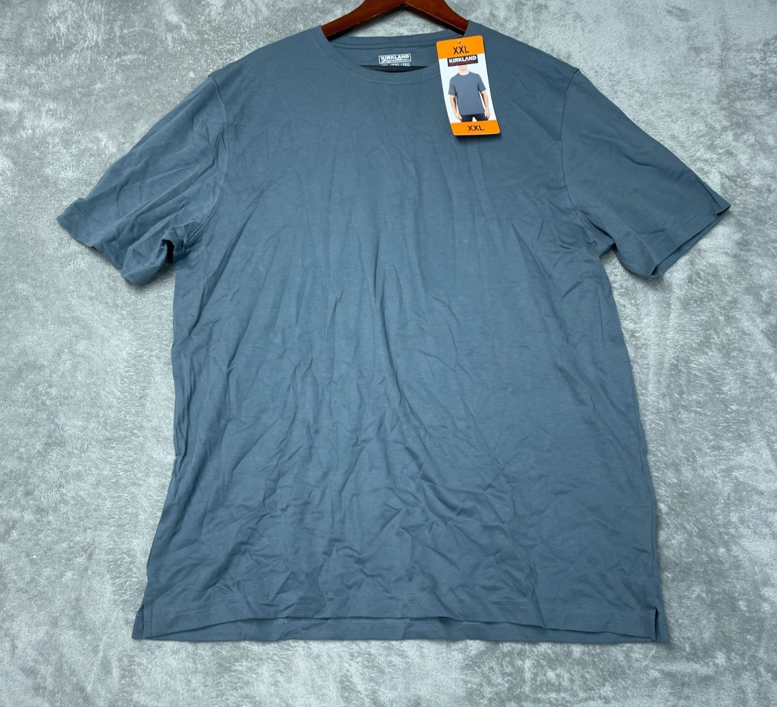 Kirkland Signature Men's XXL Blue Pima Cotton Crewneck T-Shirt K1369 gallery