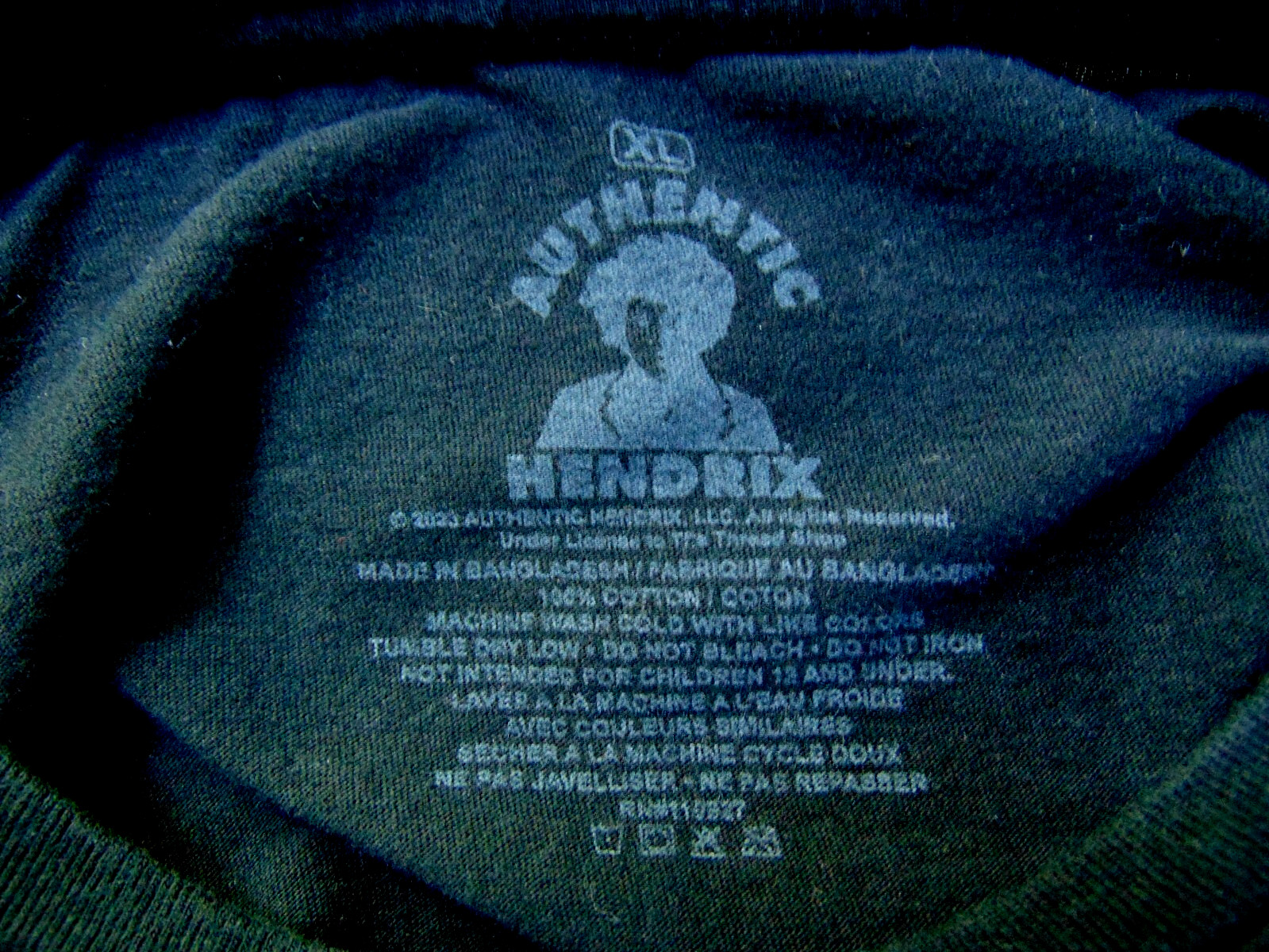 Jimi Hendrix Authentic Hendrix T-Shirt Mens XL Black Cotton in Color gallery