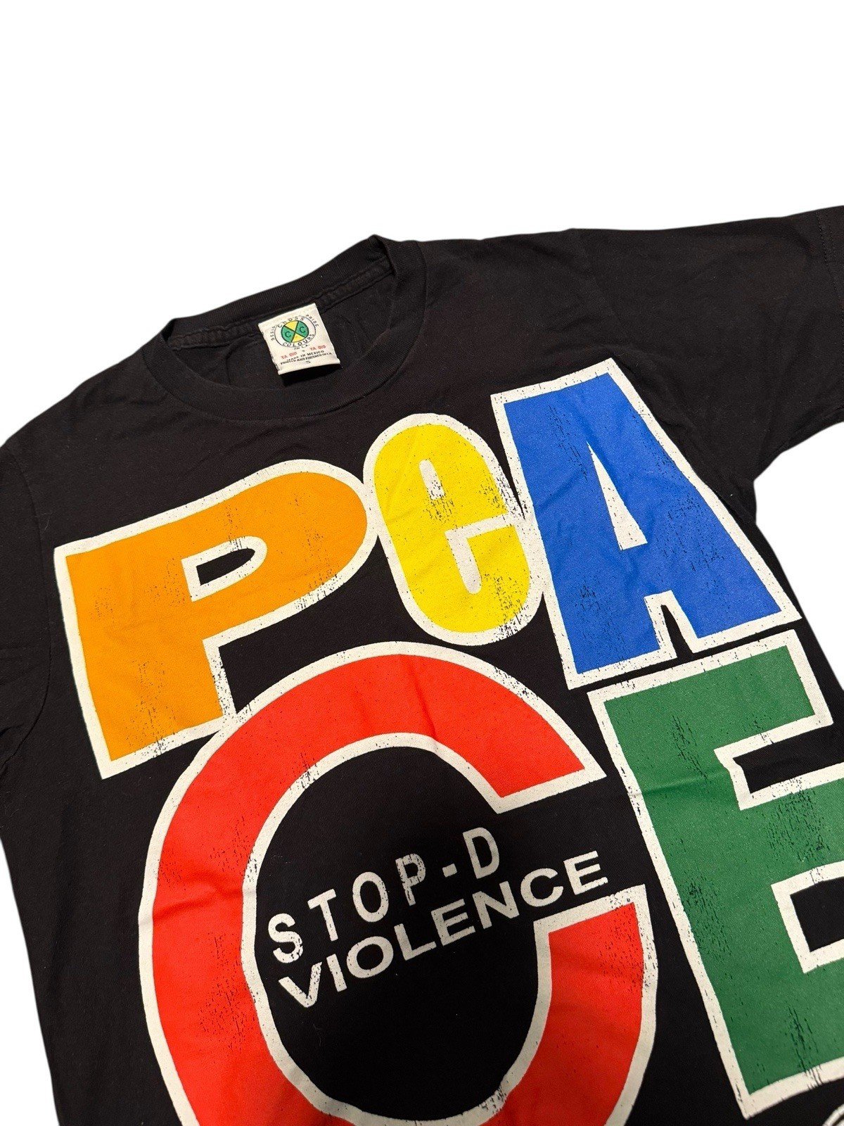 Vintage Cross Colours PEACE Stop-D the Violence Hip Hop Nation Men's SML Rap Tee gallery