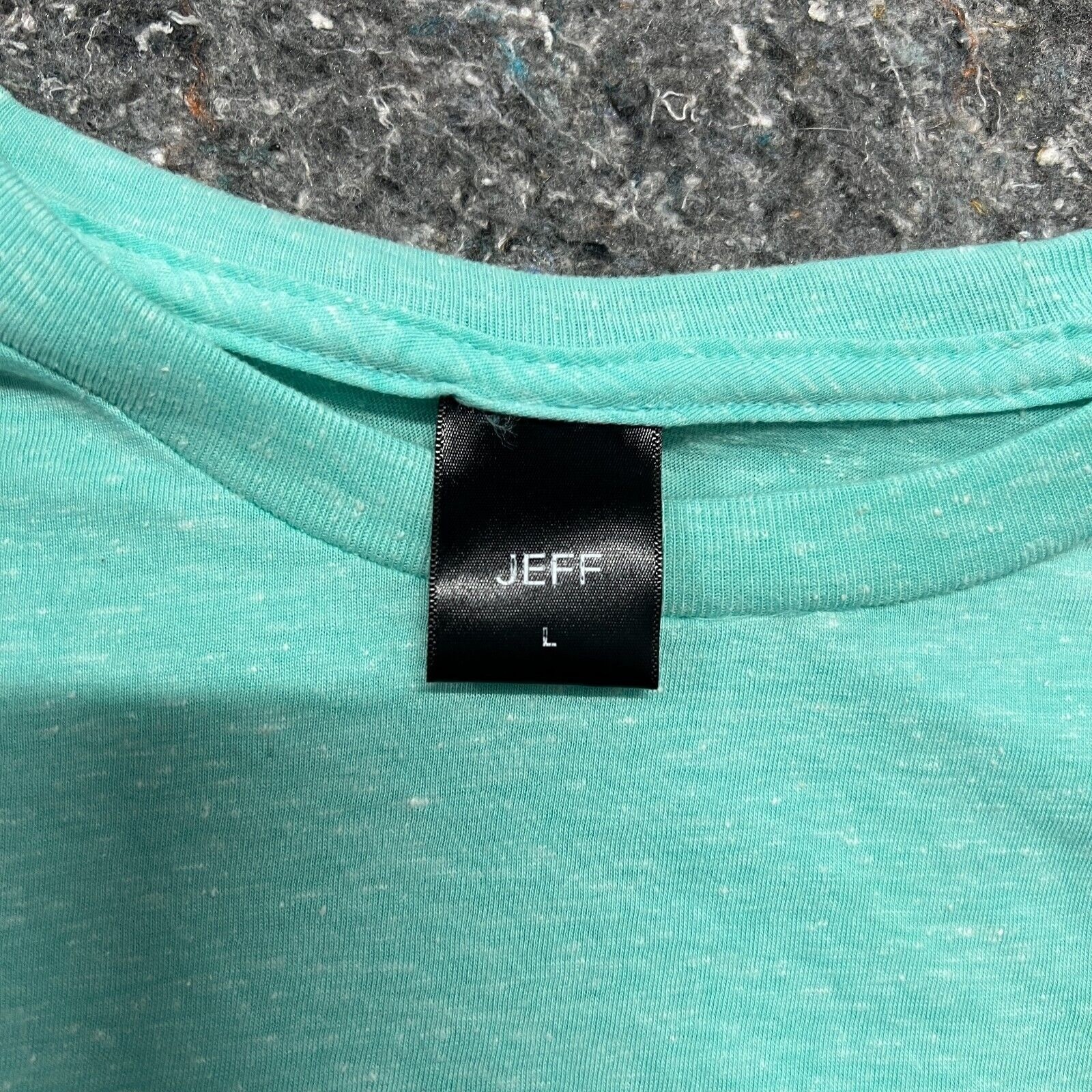 JEFF Mens Large Mint Green Heathered Short Sleeve Crew Neck Basic Tee Shirt gallery