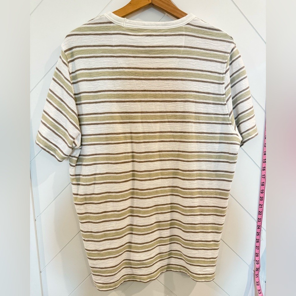 NWOT Common People Clothing Striped Taupe Soft Touch Cotton T shirt Men’s XL gallery