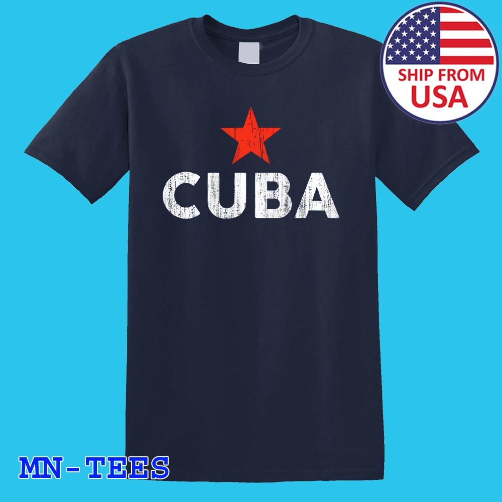CUBA Red Star Che Guevara & Fidel Castro Navy Size S-5XL