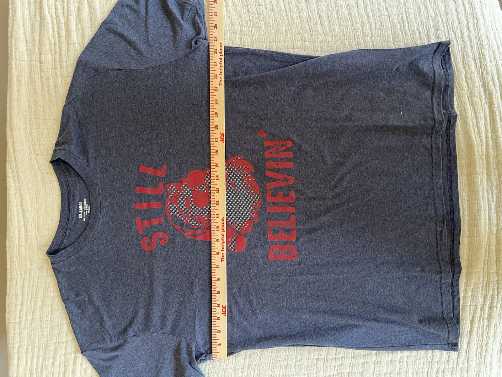 Still Believin Santa Funny Christmas Gift Size 2x T-Shirt Denim Blue NWT gallery